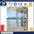 Puerta bi-plegable de vidrio de aluminio con perfil de ruptura térmica